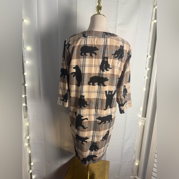 Hatley Tan and Black Plaid “In The Woods” Pajama Gown - Picture 3 of 8